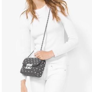 Michael Kors Sloan Small Quilted Felt Pearls Shoulder Bag